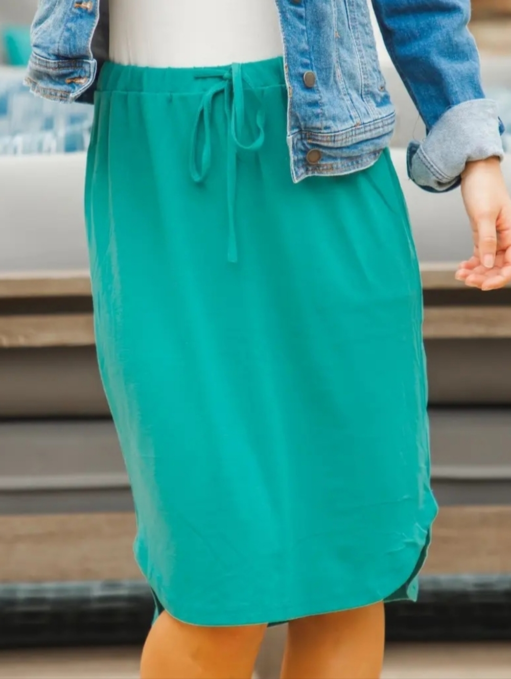 nwt Teal Tie Waist Casual Weekend Skirt Plus Size